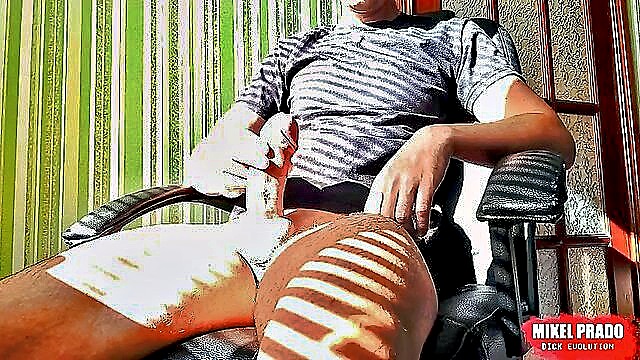 foreskin, big cock, young (18+) - uncut wanking creampie