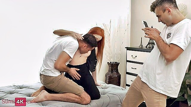 double penetration, double pen, two friends - redhead double penetration share