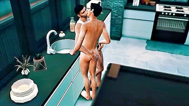 boyfriend, animated, the sims - sims 4 handjob fail