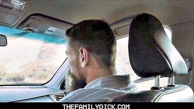 gay bareback, very big cock, male anal - step dad fucking teen in car