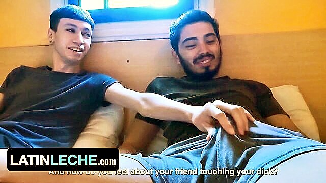 handjob, blowjob, cumshot - latin breeding hotel threesome