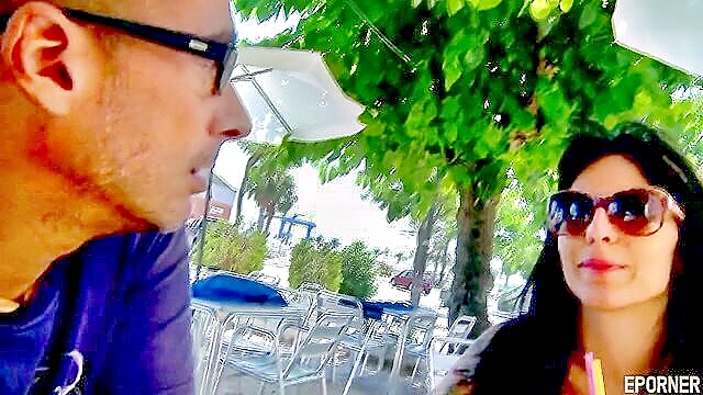 brunette, big tits, cumshot - amazing bimbo outdoor ass