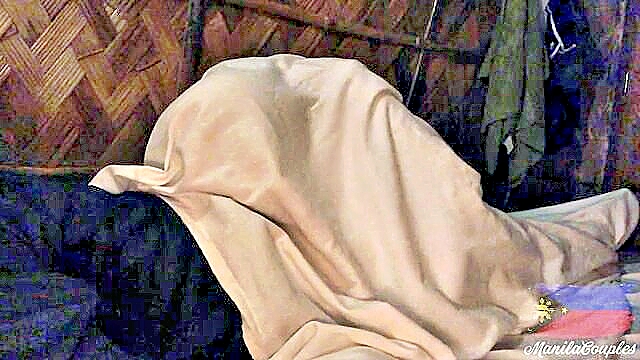 brunette, bahay kubo kantutan, bahay kubo - hot filipina rides dick in rustic home on webcam