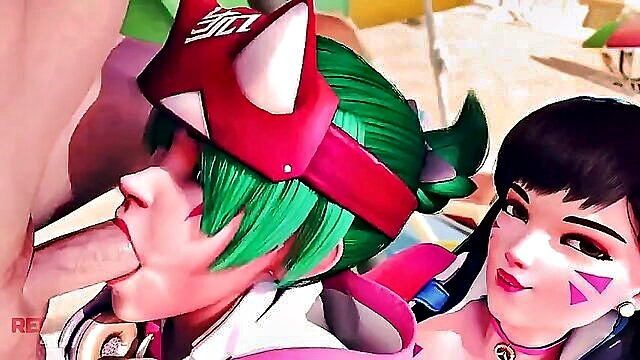 blowjobs with big tits, threesome porn, big titted facials - overwatch animations porn
