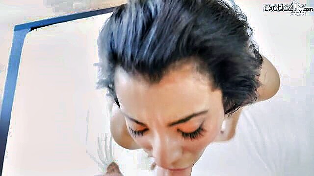 amateur blowjob, doggy style sex, pretty brunette chick - maya morena creampied