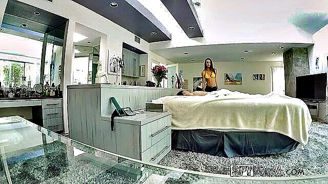 amazing brunette, amateur blowjob, no condom sex - stepsis sneaks into stepbrothers bed