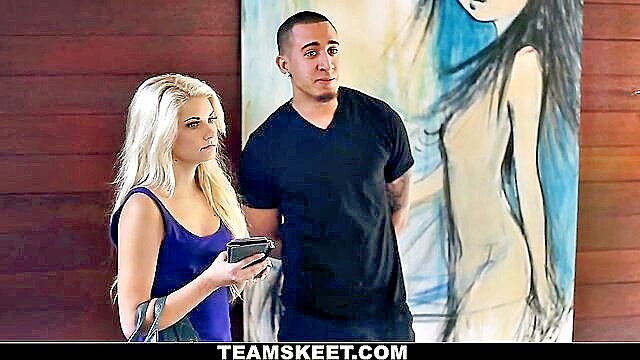 huge cock, blonde babe, cute blonde - artist fucks his model