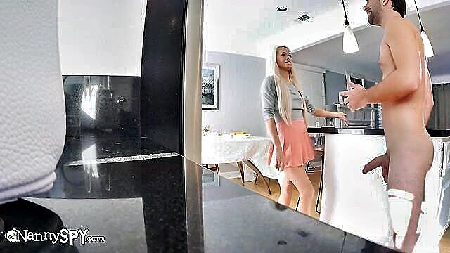 petite blonde moaning bearded man : NannySpy
