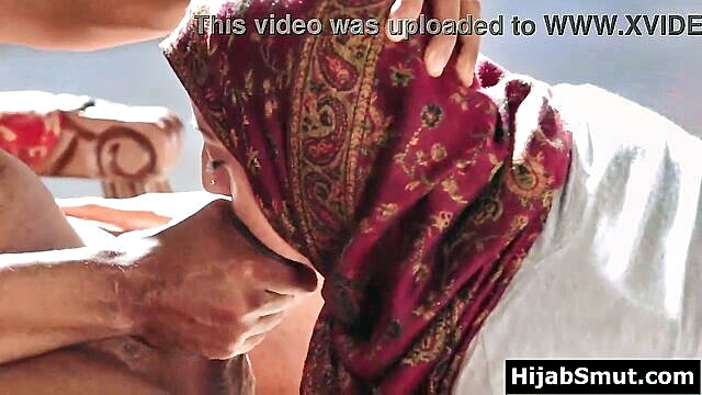 porn, fucking, sex - arab girl in hijab jumps on neighbors bbc