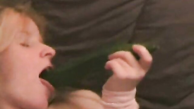 AN - german girl gets kinky with a cucumber