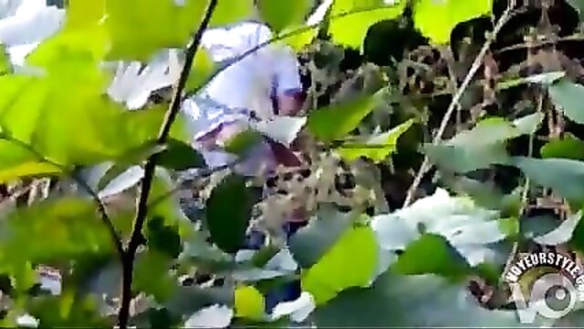 caught, cam, man - slut in the bushes cam