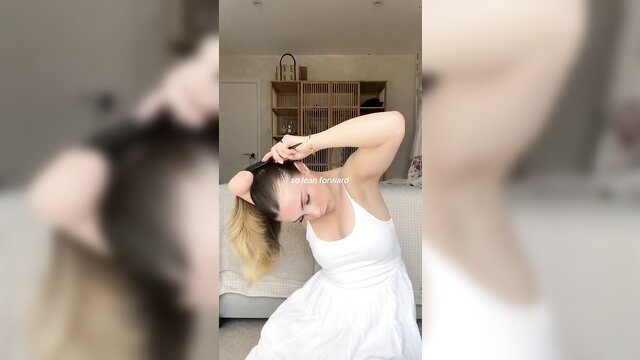 beauty, amputee, fetish - amputee beauty doing hair