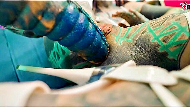 tattooed beauty, into, deep - tattooed beauty holes drilling