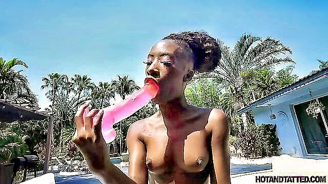 cumshot, blowjob, ebony - mini stallion interracial