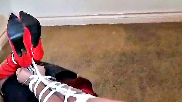 stockings, bondage, amateur - fat bald loser floor fuck