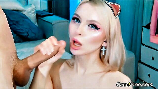 blonde, cam4free, blowjob - oral play by naughty blonde