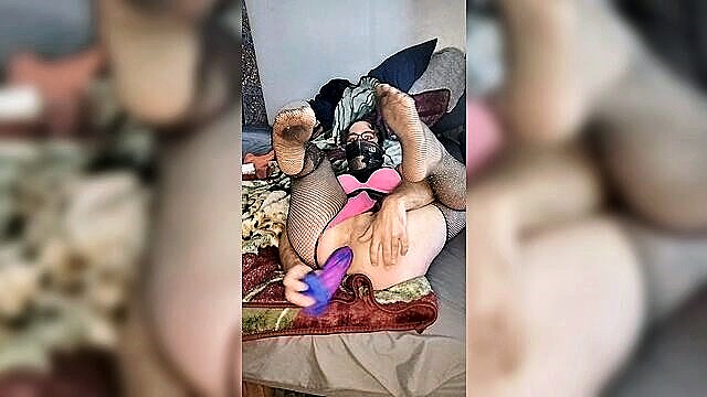 amateur, sex toys, anal - sissy whore chastity fishnets