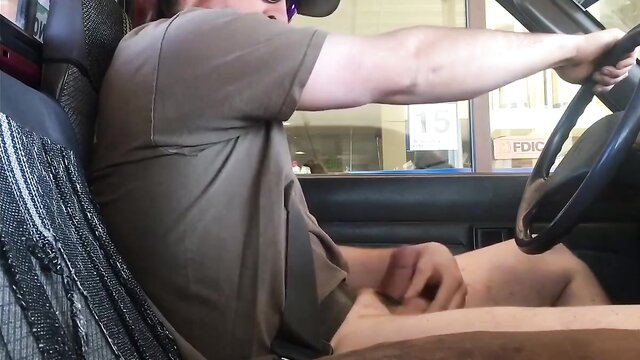 daddy, big cock, amateur - public handjob video