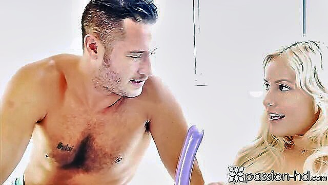 big tits, big tits riding, big natural boobs - blondie gets caught masturbating