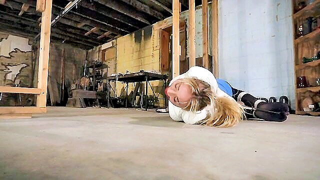 bondage, slave, futile struggles - zoey ziptie bondage