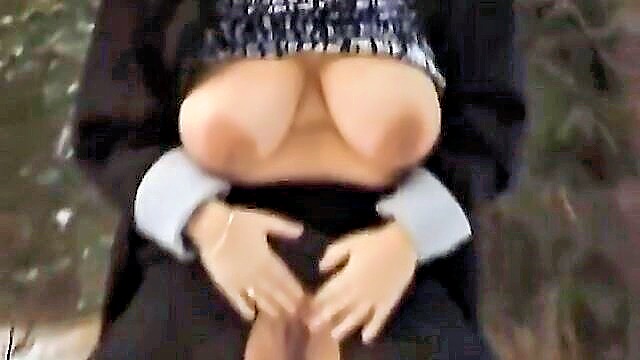 peeing, mom, busty - buxom mummy peeing in the snow