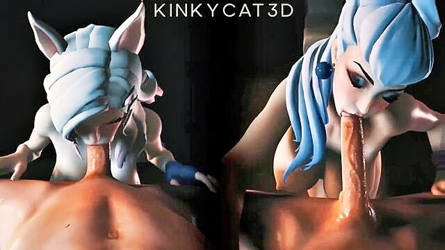 hands on hips, kokoro (dead or alive), meru (original) - austin winter blowjob scene