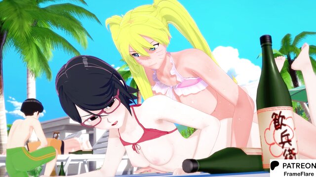 george wolfe, marisa kirisame (touhou), ethan winters (resident evil) - ninja sarada hentai animation