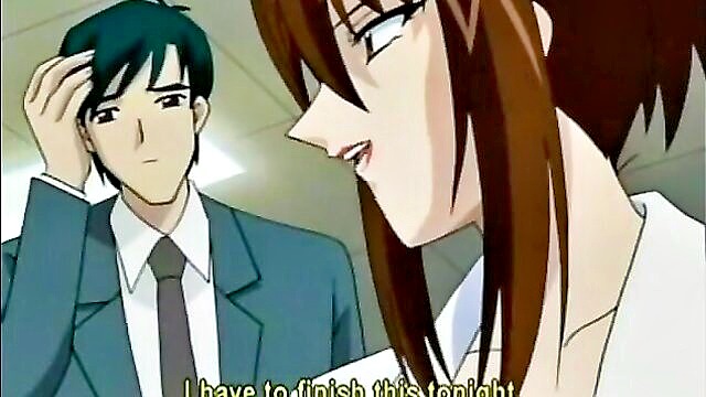 bondage, gangbang, orgasm - hardcore anime sex with hot clerk