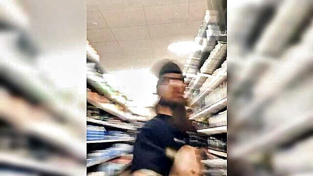 at work, risky, flashing - tatted walmart stocker dare