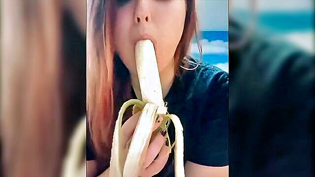 amateur, homemade, caucasian - girls sucking banana