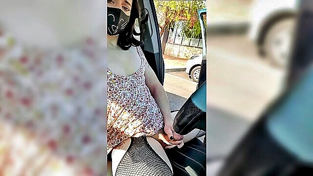cumshot, masturbation, amateur - in my car video