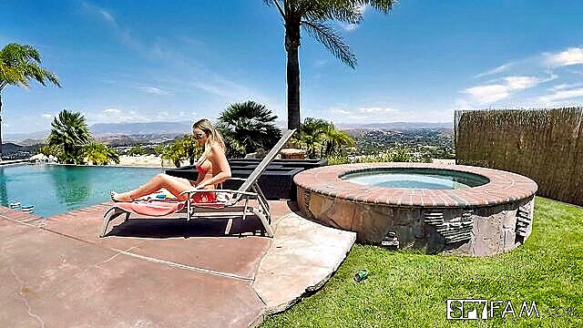 hot outdoor sex, natural big tits, beautiful pov - stepbrother peeping punished erotic