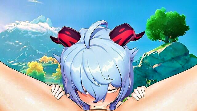 3toes, fujiwara no mokou (touhou), princess - deepthroat animation with sound