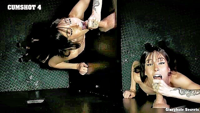 blowjob, brunette, pov - emma jade glory hole interracial
