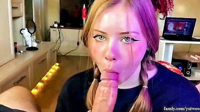 blowjob, blonde, amateur - gorgeous whore deepthroat porn
