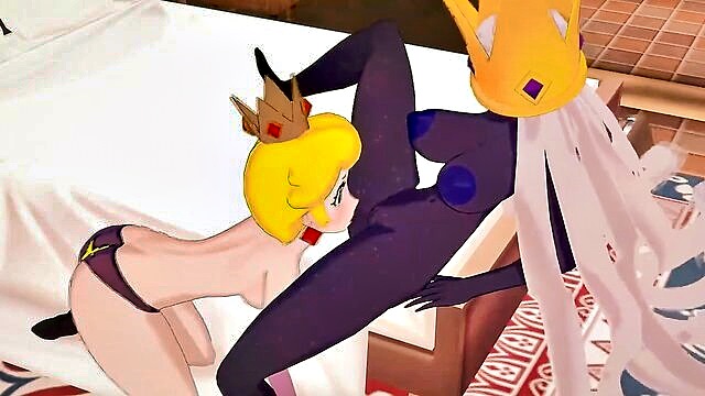 licking, lesbian, pussy - shadow queen 3d hentai pussy licking