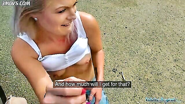 sexy blondie public blowjob : fakehub