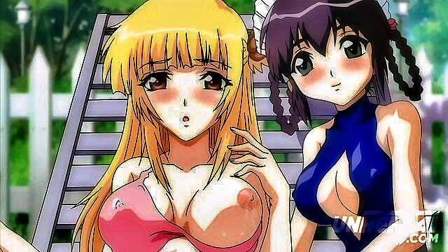 go wild, pool party, futanari lesbian - futanari lesbians pool party