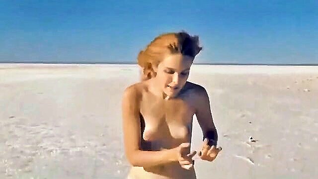 skinny, cute, redhead - nude beach walk