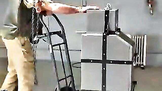 cage, mask, amateur - caged hottie transport