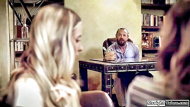 Haley Reed, CoCo Lovelock, Brad Newman - college counselor blowjob scene