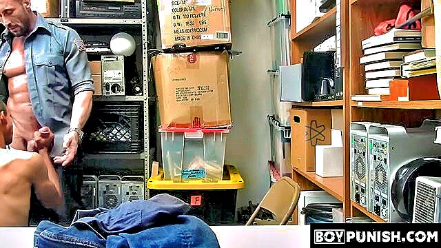 boypunish, uniform, story - black twink punished by security guard