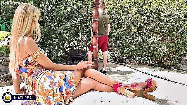 mom, milf, outdoor - sam bourne on bed action