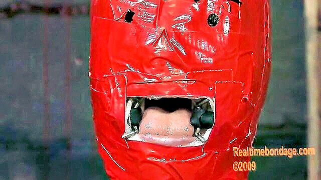 duct tape, real time bondage, arms tied - duct fuck doll claire
