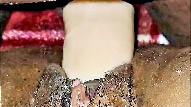 ebony, masturbation, amateur - penis sleeve masturbation