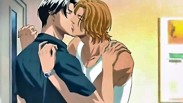 hentai, brunette, japanese - hardcore gay sex with blonde