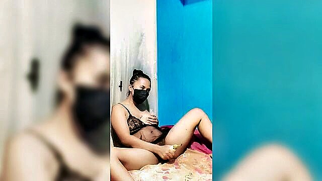 big tits, amateur, natural tits - bikini girl dildo masturbation