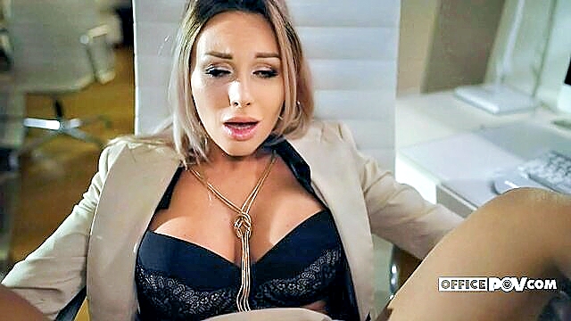 Karina King - seductive brunette karina kings intense office sex scene in hd