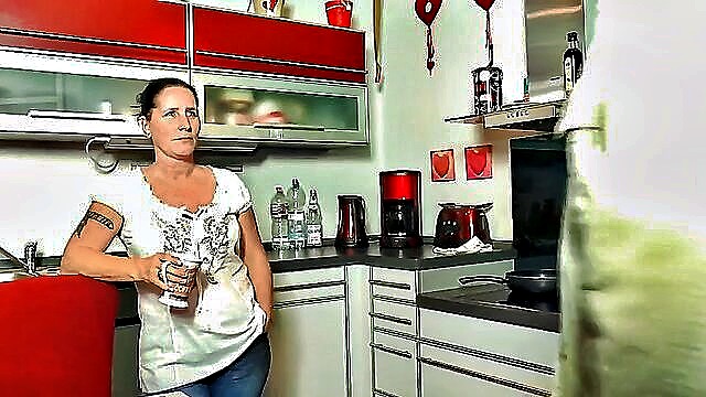hardcore porn, big tit in kitchen, big boobs porn - german girl with big boobs dreams of huge cock