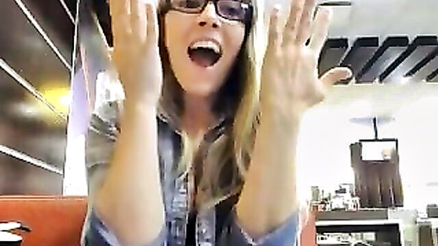 pussy upskirt, camgirls/webcams, solo/masturbation - girl in restaurant